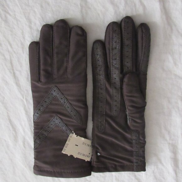 NWT Vintage Isotoner Brown Driving Gloves Women’s One Size Lined Stretchy - Picture 2 of 5